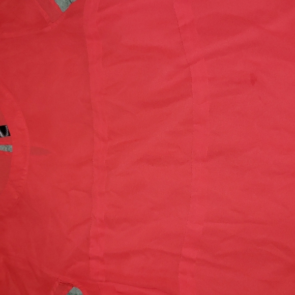 Chiffon, lightweight, short sleeve top, red - Picture 2 of 3